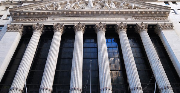 Large building representing a stock exchange