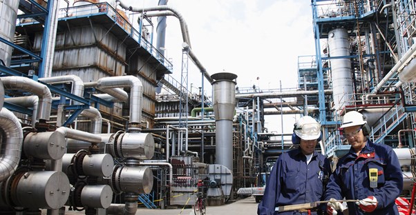 Chemical engineers on the job