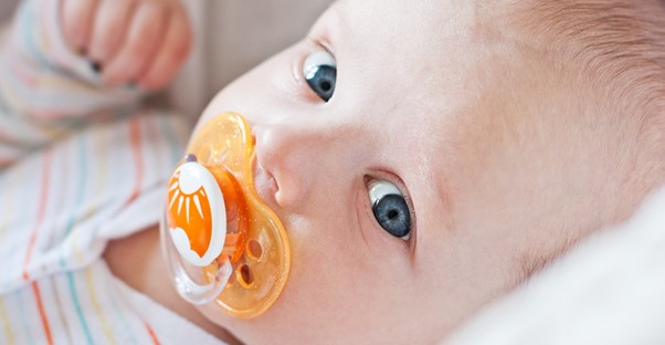 A baby recently cured of pacifier rash
