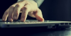Hand on a keyboard