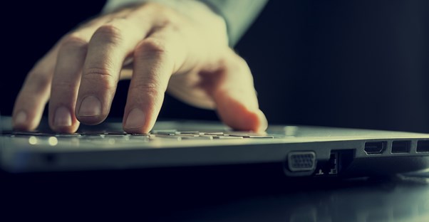 Hand on a keyboard