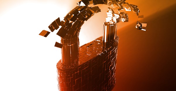 A lock shatters