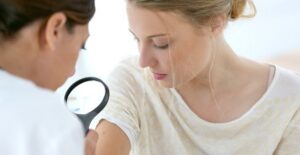 a woman who found a dermatologist