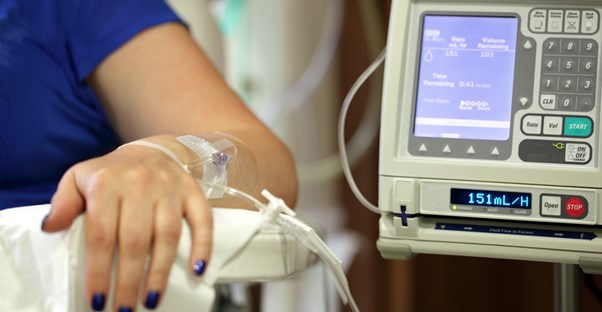a woman undergoing multiple myeloma treatments