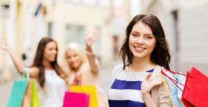 Woman black friday shopping