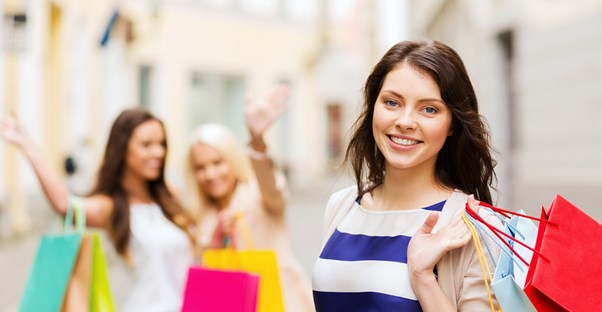 Woman black friday shopping