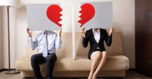 Couple working out a separation agreement