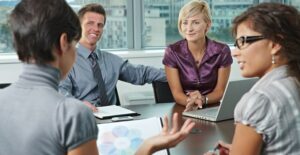 Two parties working with a professional mediator for the first time
