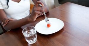 a person suffering from an eating disorder