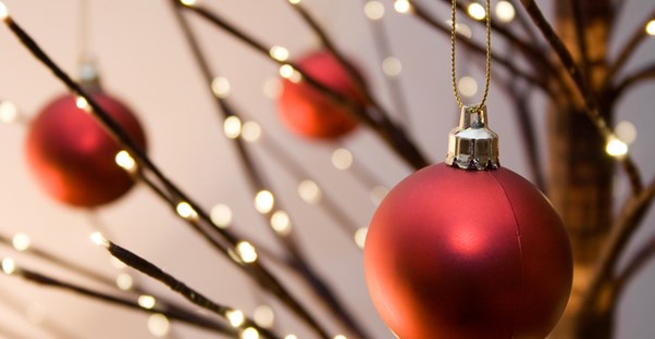 Close up of a decorated christmas tree