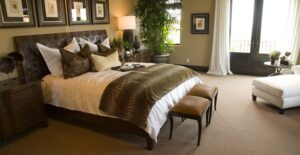A newly created bed set up
