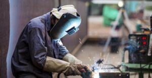 A welder at work
