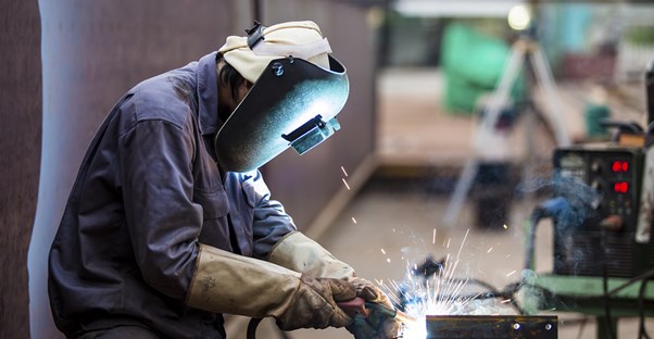 A welder at work