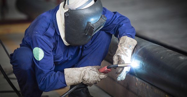 A welder at work