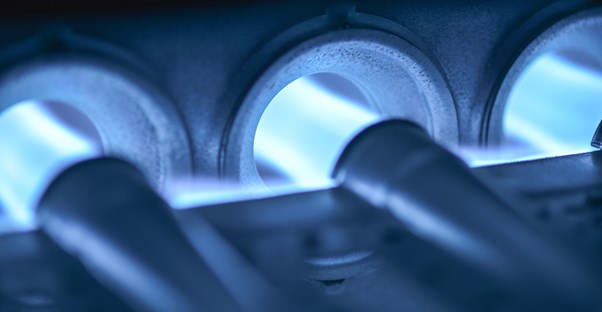 The inside of a heating unit