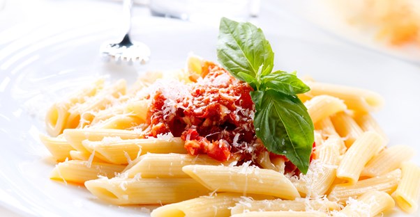 Pasta from a meal delivery diet