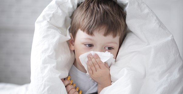a boy suffering from mumps