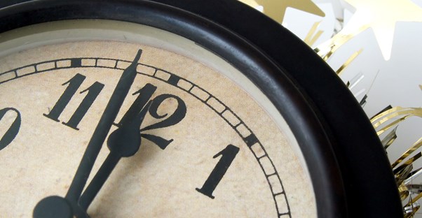 The clock strikes midnight