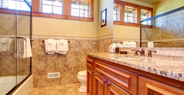 A newly remodeled small bathroom