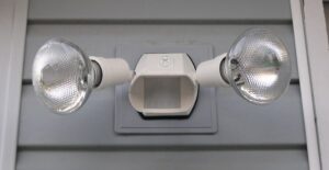 An outdoor motion sensor light.