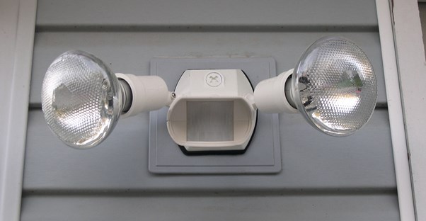 An outdoor motion sensor light.