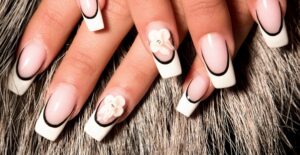 A negative space manicure.