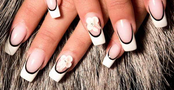 A negative space manicure.