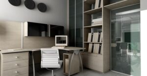 A well furnished office.