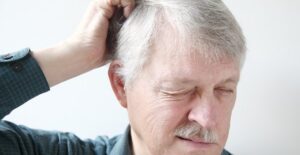 a man suffering from scalp psoriasis