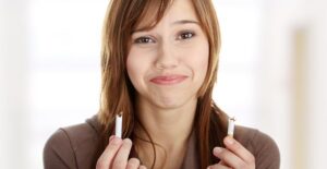 a woman overcoming nicotine withdrawal