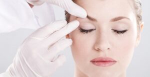 a woman undergoing cosmetic surgery