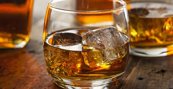 a glass of alcohol