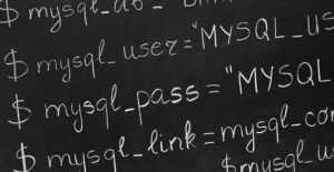 A picture showing lines of code in SQL