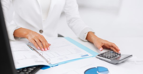 A secretary working