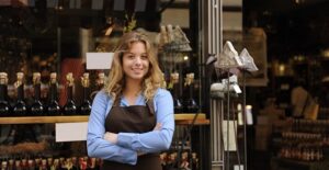 Small business owner planning an email marketing campaign