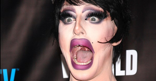 A drag queen yelling