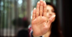 Woman who is tired of putting up with domestic violence
