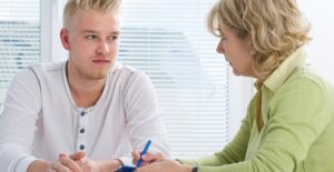 An intergenerational couple discusses the causes of major depression