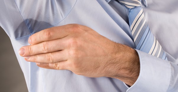 A man is concerned about his excessive sweating