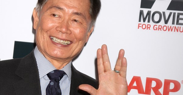 George Takei doing the vulcan salute