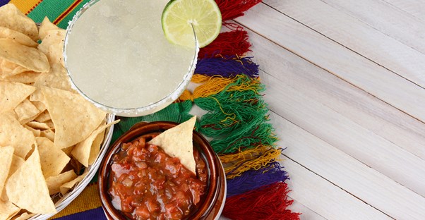 Food laid out for a Cinco de Mayo party