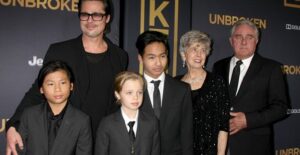 Brad Pitt with some of his family.