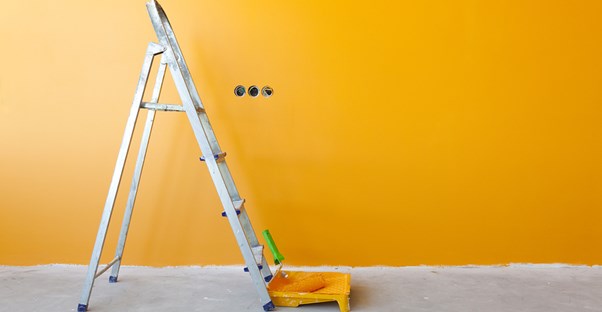A freshly painted wall