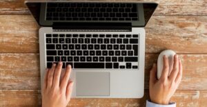 Person taking business english courses online