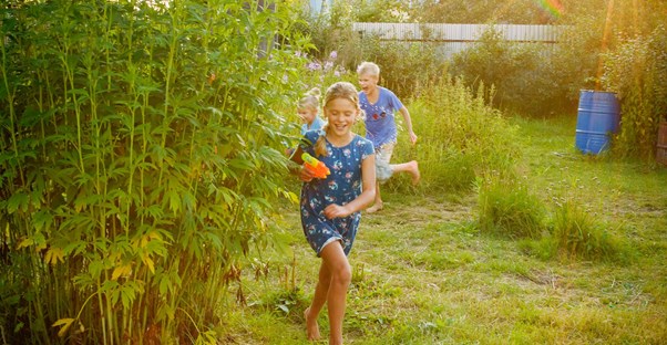 Kids playing outside without worrying about bugs