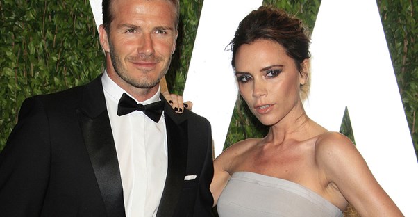David and Victoria Beckham at an event