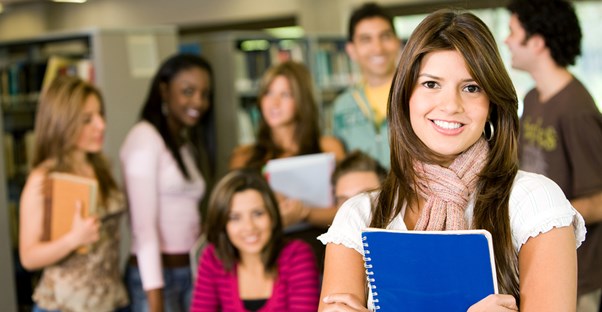 A group of students meet up after class