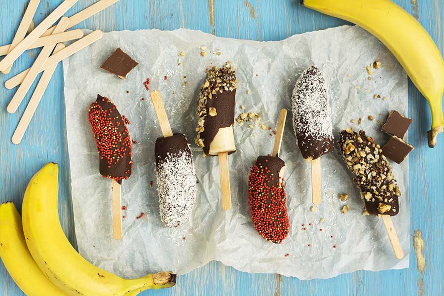 Chocolate Covered Frozen Bananas