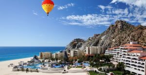 A landscape picture of a resort that offers timeshares