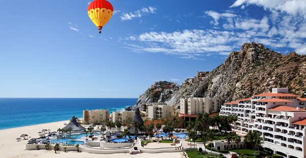 A landscape picture of a resort that offers timeshares